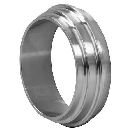 Steel & Obrien 2" Plain John Perry Short Weld Ferrule - .719" Long 304SS 14PRFJP-2-304